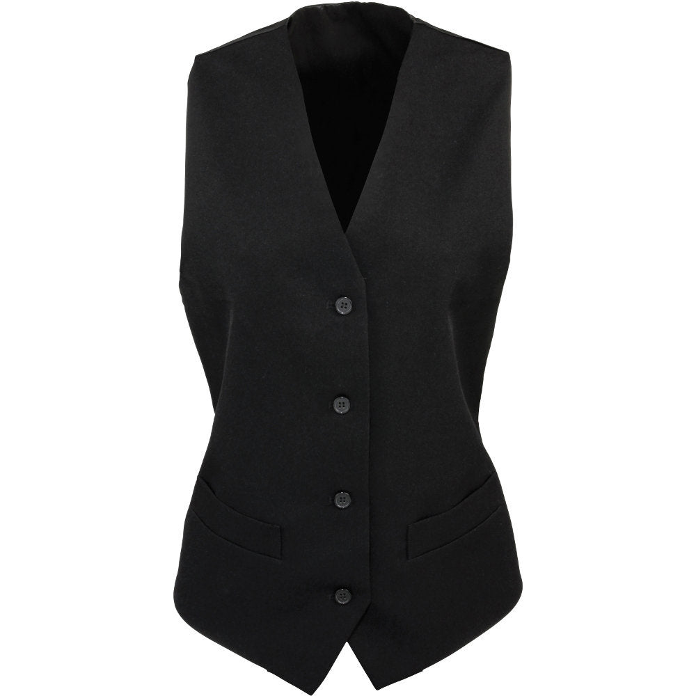 Premier Womens Ladies Lined Polycotton Hospitality Formal Waistcoat