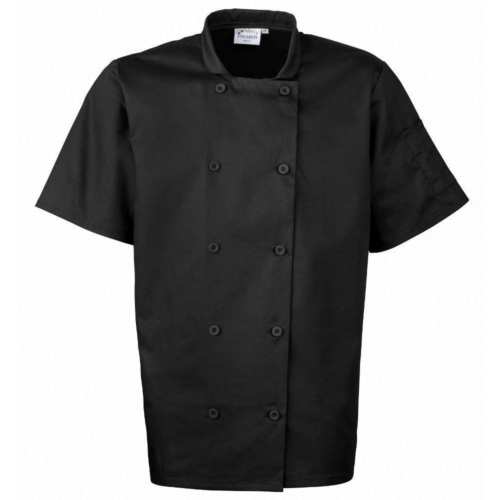 Premier Mens Short Sleeved Polycotton Workwear Uniform Chef Jacket