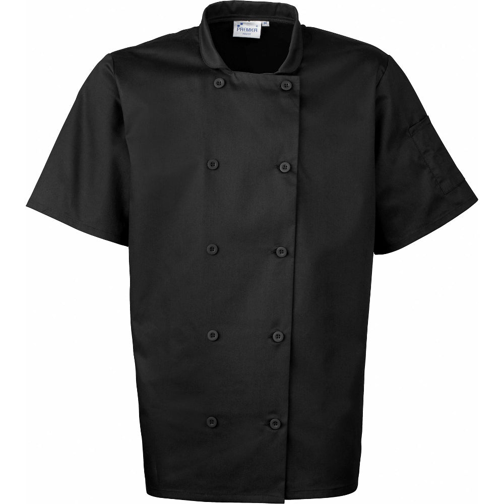 Premier Mens Short Sleeved Polycotton Workwear Uniform Chef Jacket