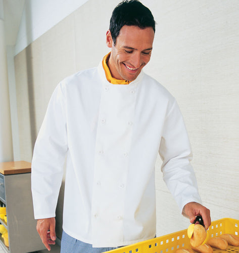 Premier Mens Long Sleeved Polycotton Workwear Uniform Chef Jacket