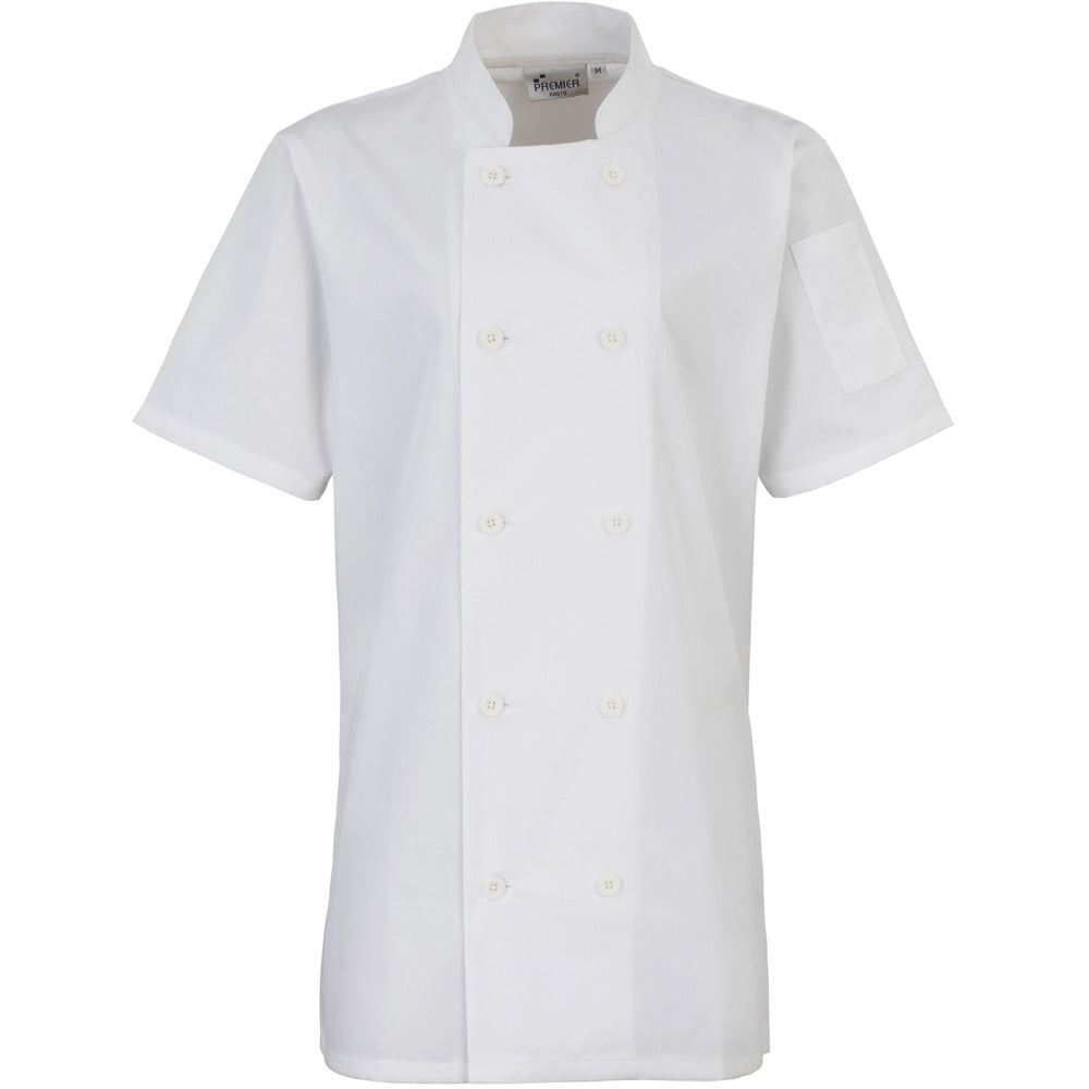 Premier Ladies Short Sleeve Chefs Coat