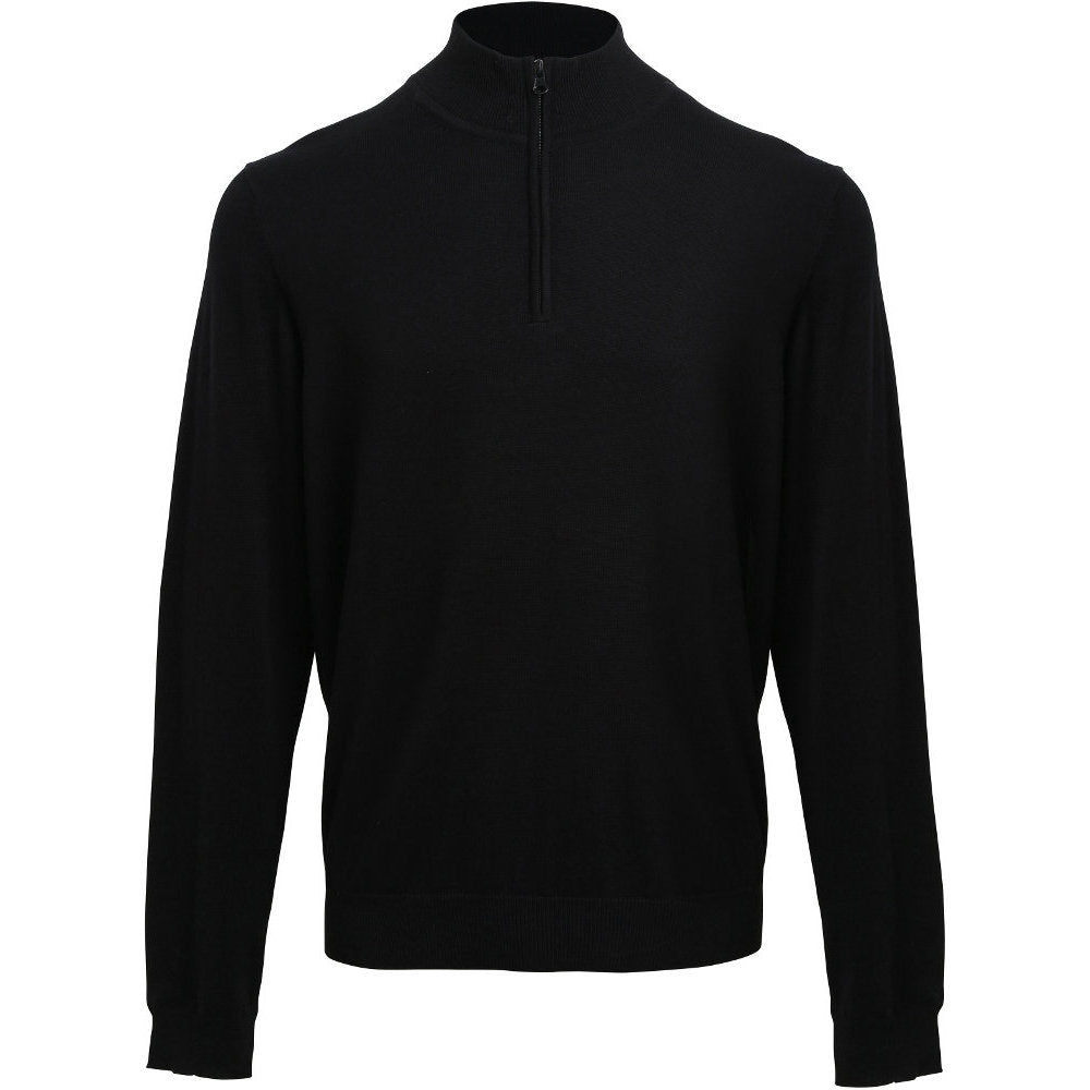 Premier Mens Quarter Zip Soft Cotton Acrylic Knitted Corporate Sweater