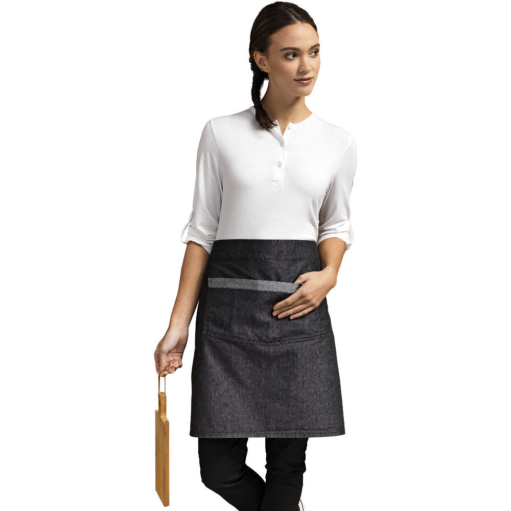 Premier Mens Domain Contrast Denim Workwear Waist Bib Apron