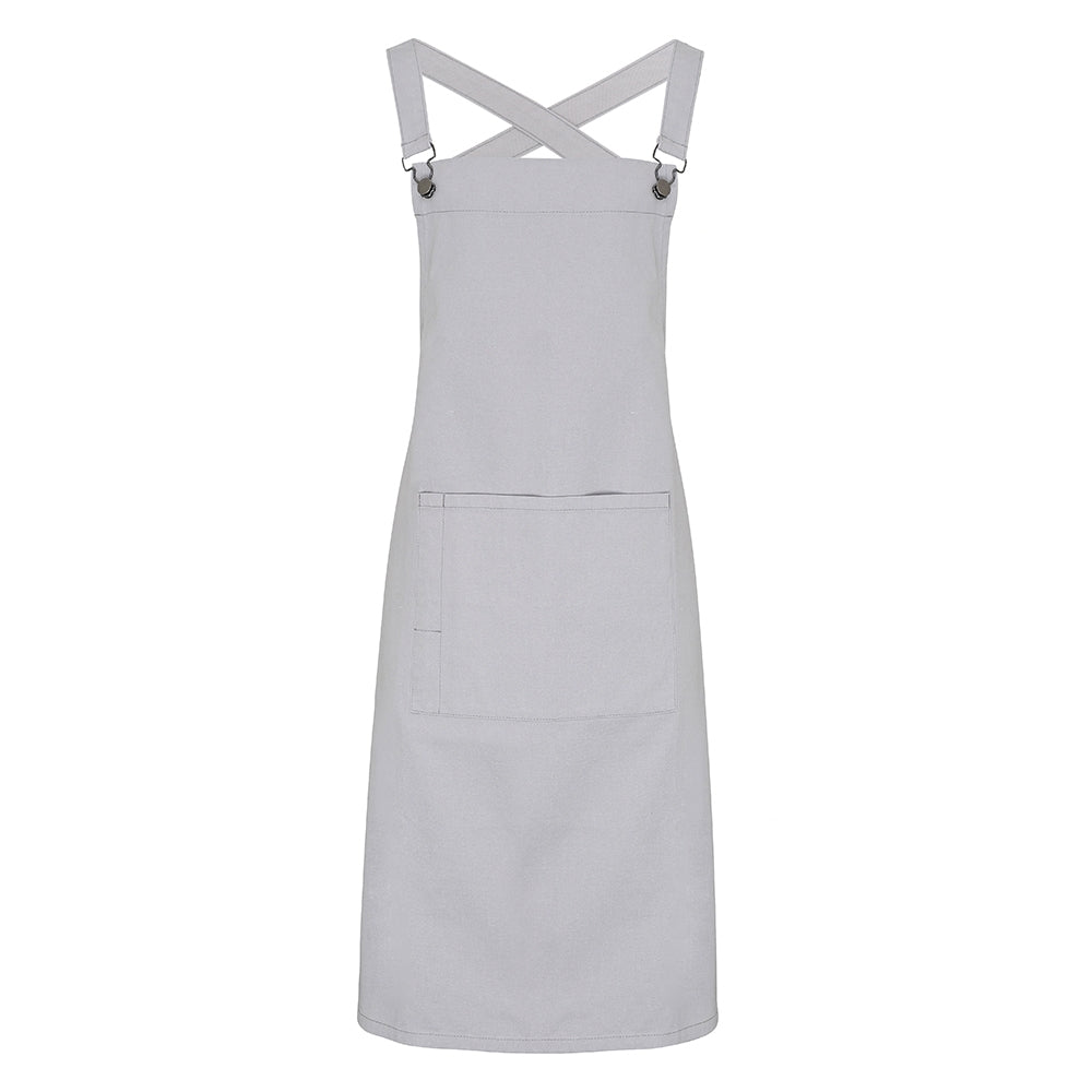 Premier Mens Cross Back Barista Cotton Canvas Long Bib Apron