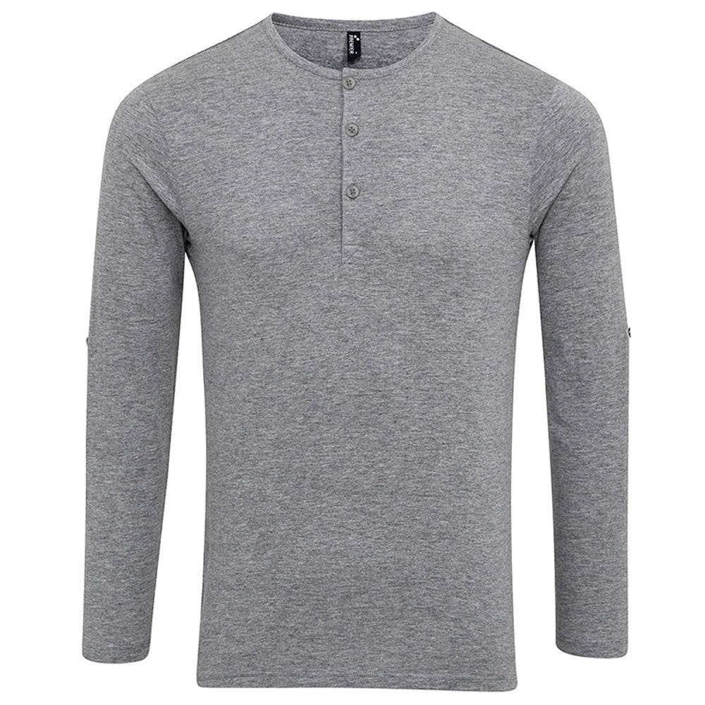 Premier Mens Long John Roll Up Long Sleeve Casual T Shirt
