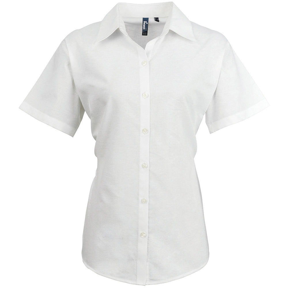 Premier Womens Signature Oxford Cotton Short Sleeve Shirt