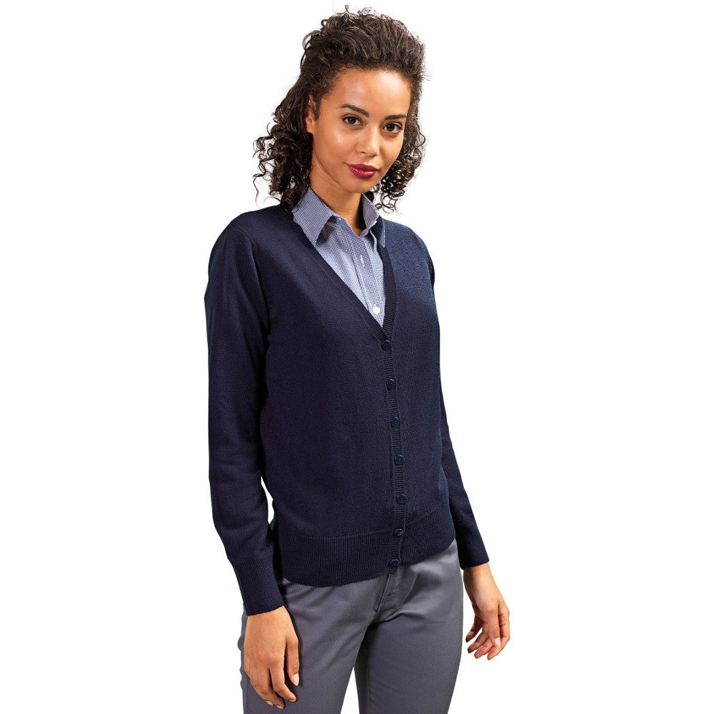 Premier Womens Essential Acrylic V Neck Button Down Cardigan