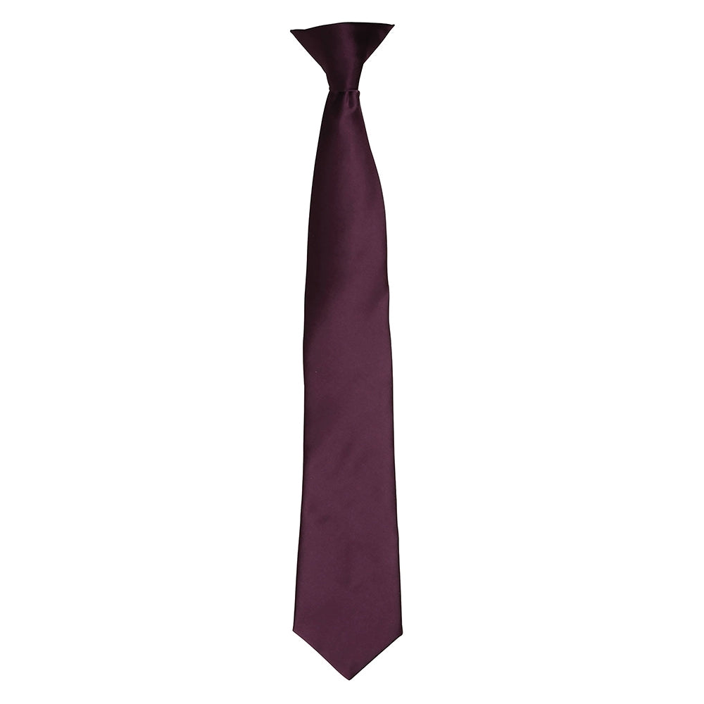 Premier Mens Colours Satin Woven Clip On Easy Wear Work Tie
