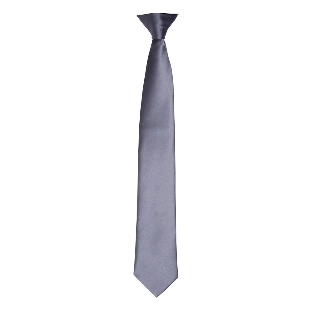 Premier Mens Colours Satin Woven Clip On Easy Wear Work Tie