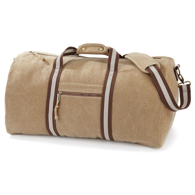 Quadra Unisex Mens and Ladies Desert canvas holdall