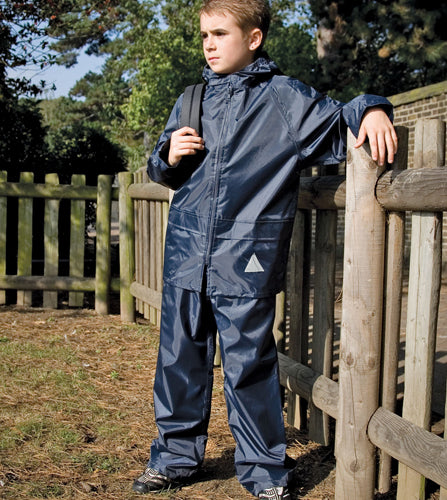Result Childrens Kids Boys and Girls Waterproof Jacket and Trousers Rain Suit
