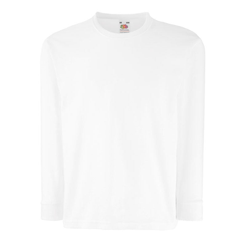 Fruit Of The Loom Kids Long Sleeve Valueweight Cotton T-Shirt