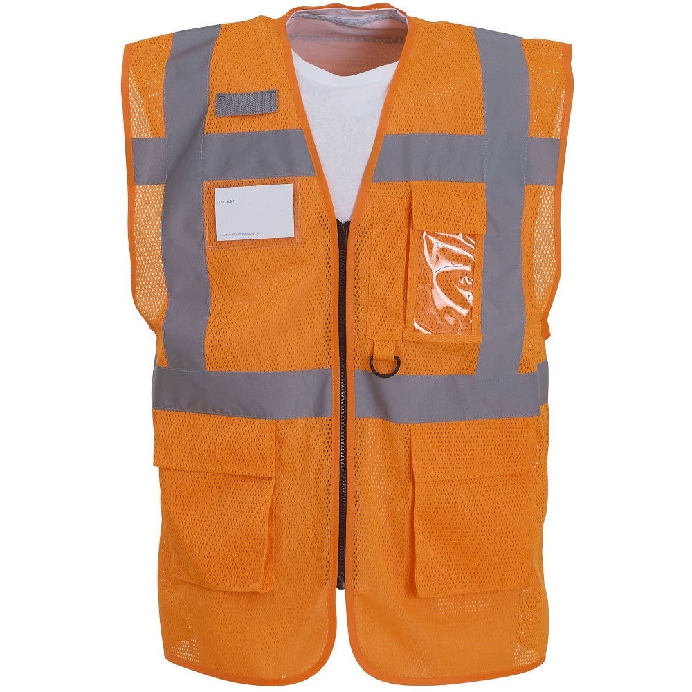 Yoko Mens Hi Vis Top Cool Open Mesh Executive Safety Waistcoat