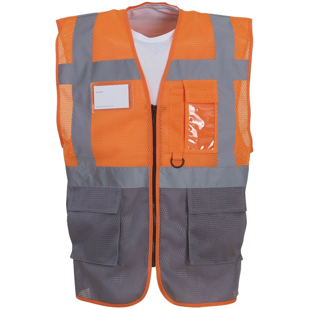Yoko Mens Hi Vis Top Cool Open Mesh Executive Safety Waistcoat