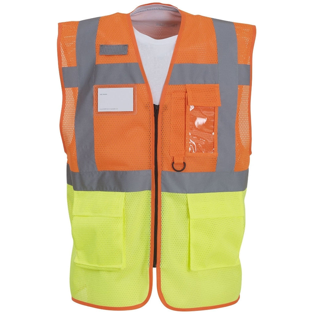 Yoko Mens Hi Vis Top Cool Open Mesh Executive Safety Waistcoat