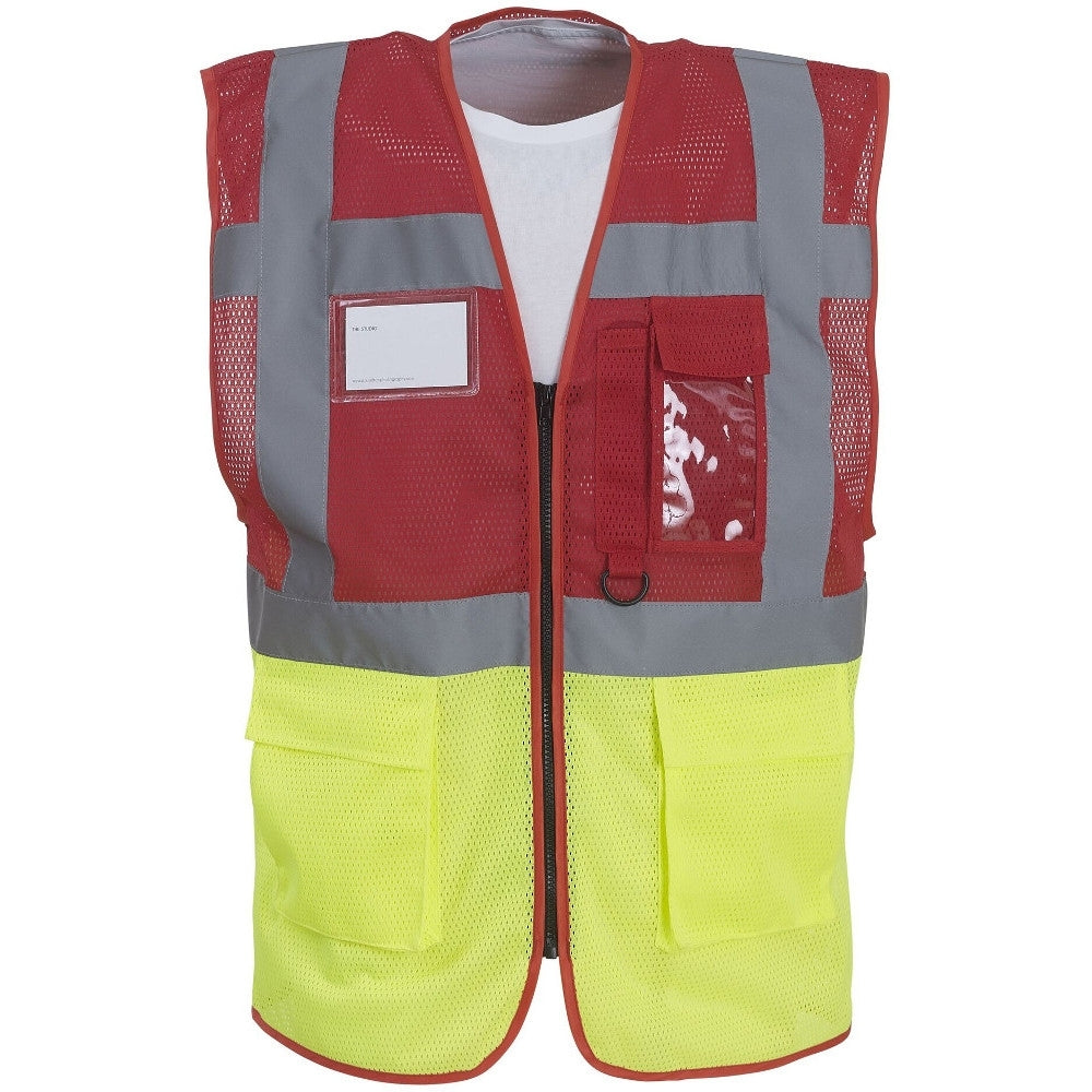 Yoko Mens Hi Vis Top Cool Open Mesh Executive Safety Waistcoat