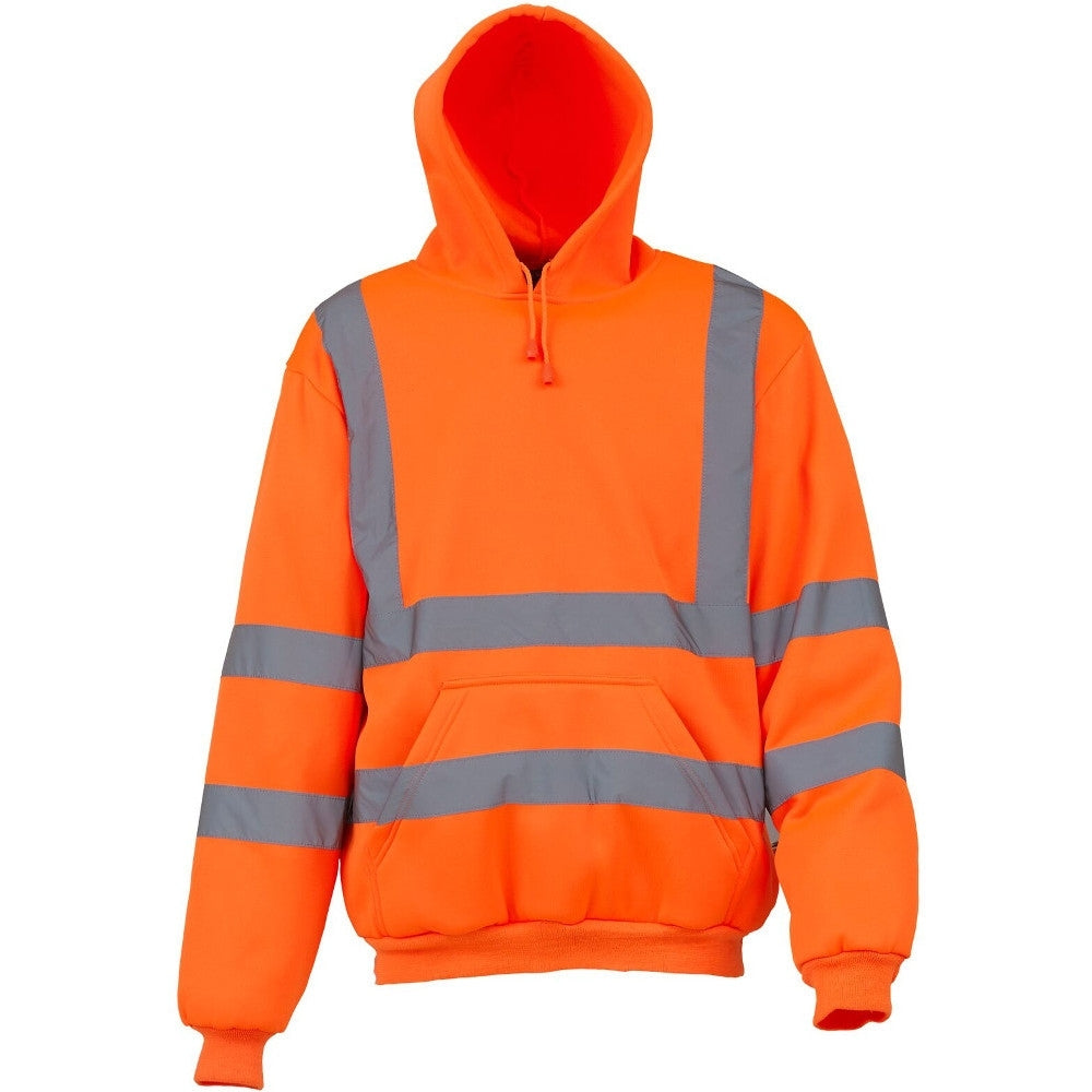 Yoko Mens Hi Vis Pull Over Anti Pill Polyester Safety Hoodie