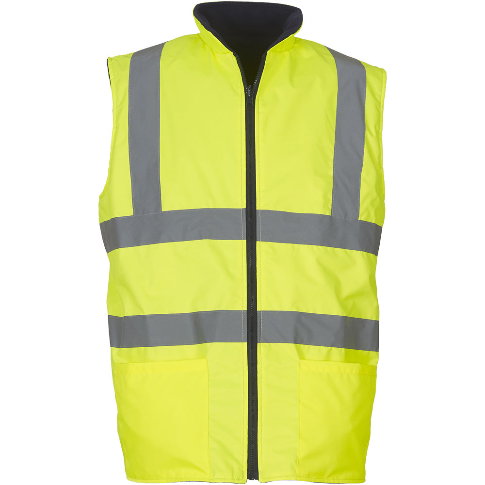 Yoko Mens High Vis Reversible Waterproof Fleece Bodywarmer