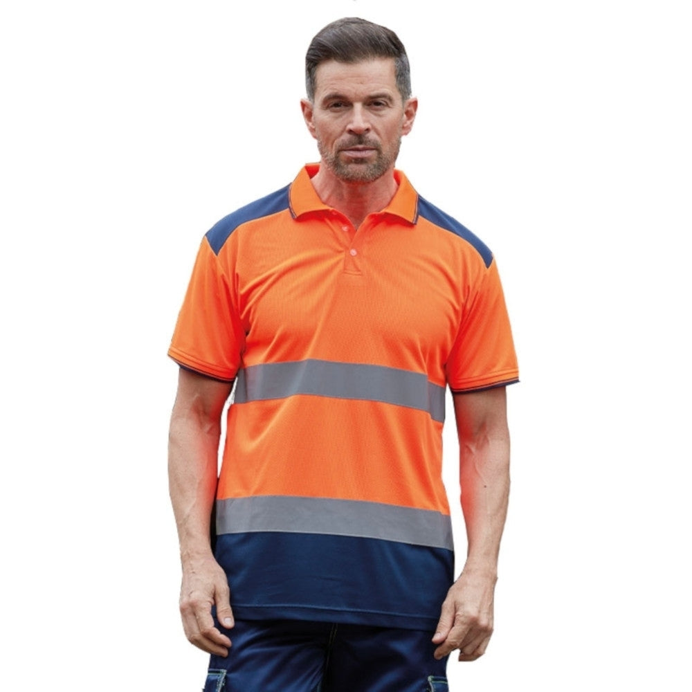 Yoko Mens Quick Dry Breathable Hi Vis Work Polo Shirt