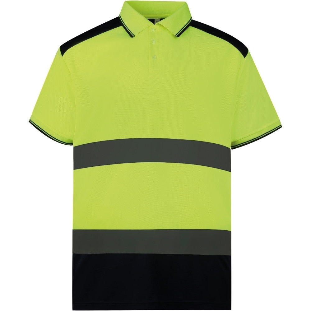 Yoko Mens Quick Dry Breathable Hi Vis Work Polo Shirt