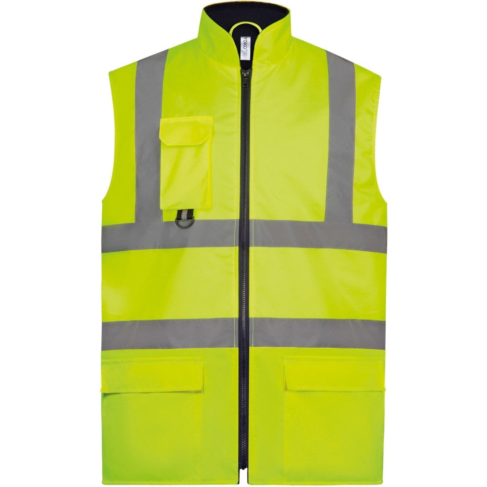 Yoko Mens Padded Waterproof Hi Vis Work Bodywarmer Gilet