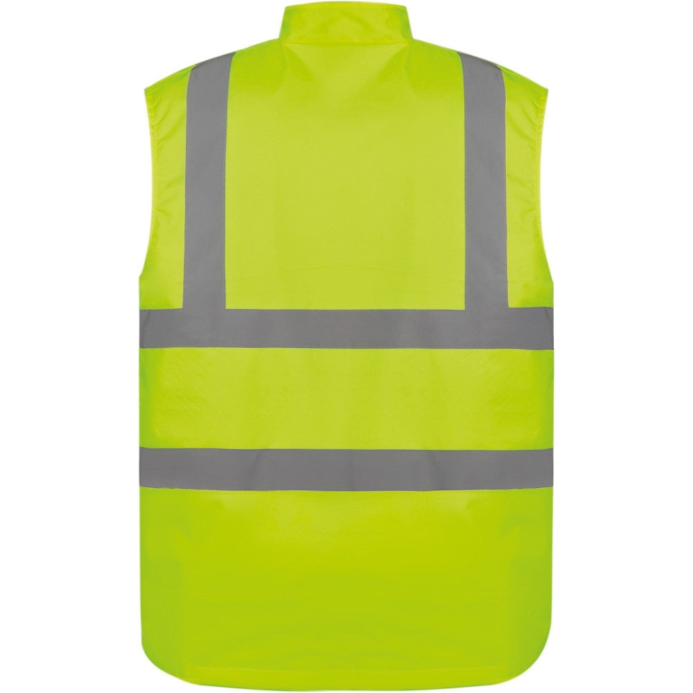 Yoko Mens Padded Waterproof Hi Vis Work Bodywarmer Gilet