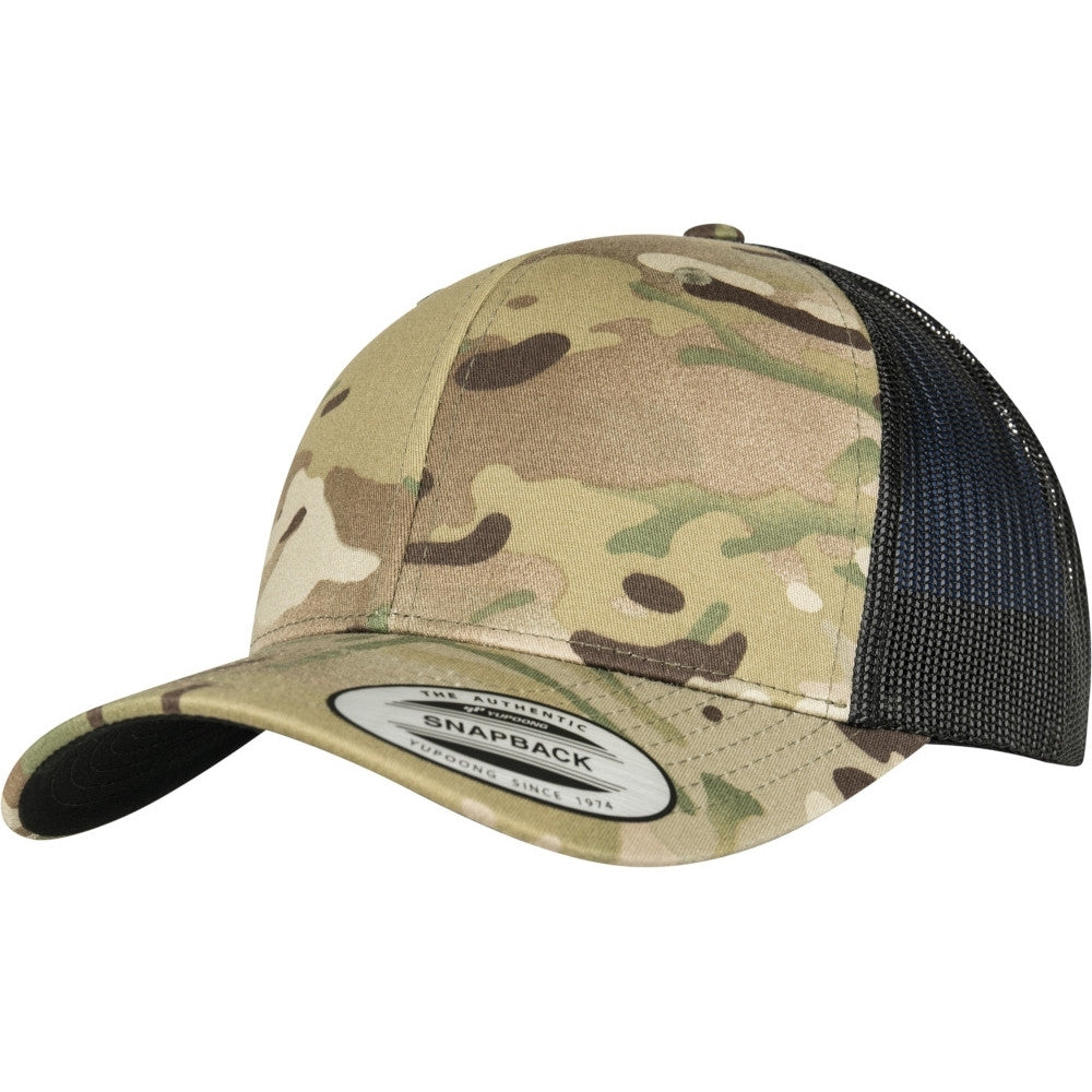 Flexfit by Yupoong Mens Retro Multicam Snapback Tracker Cap