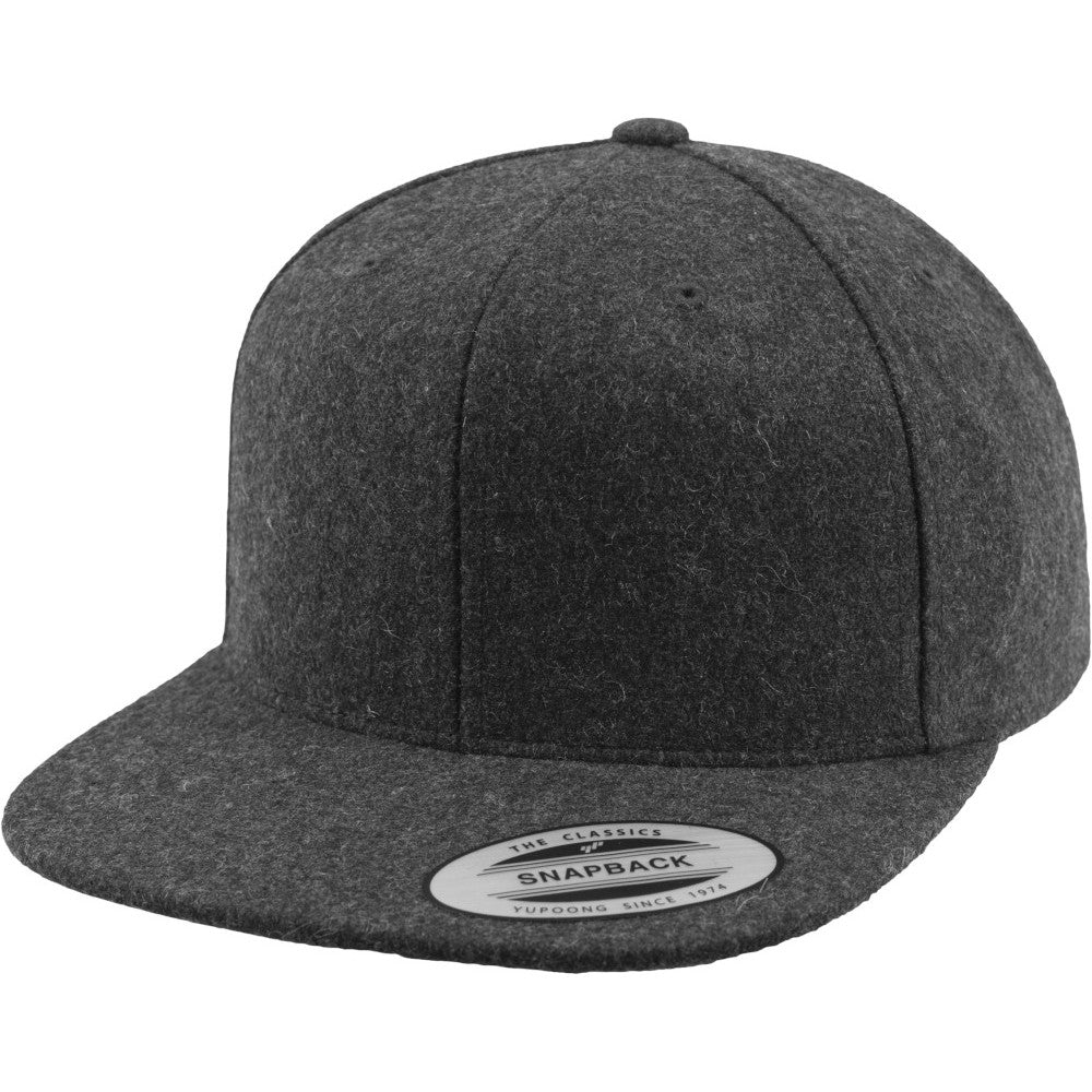 Flexfit by Yupoong Mens Melton Wool Snapback Baseball Cap