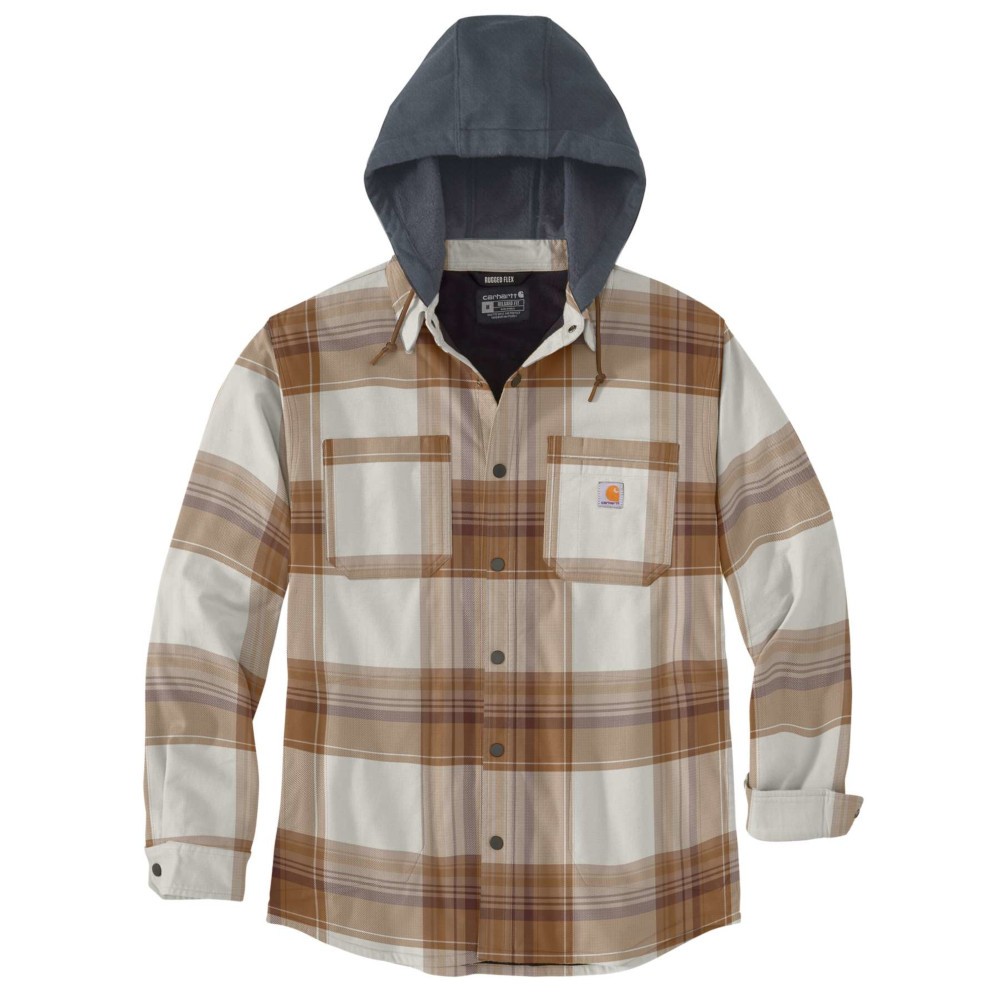 Carhartt Mens Flannel Sherpa Lined Hooded Shirt Jacket | eBay