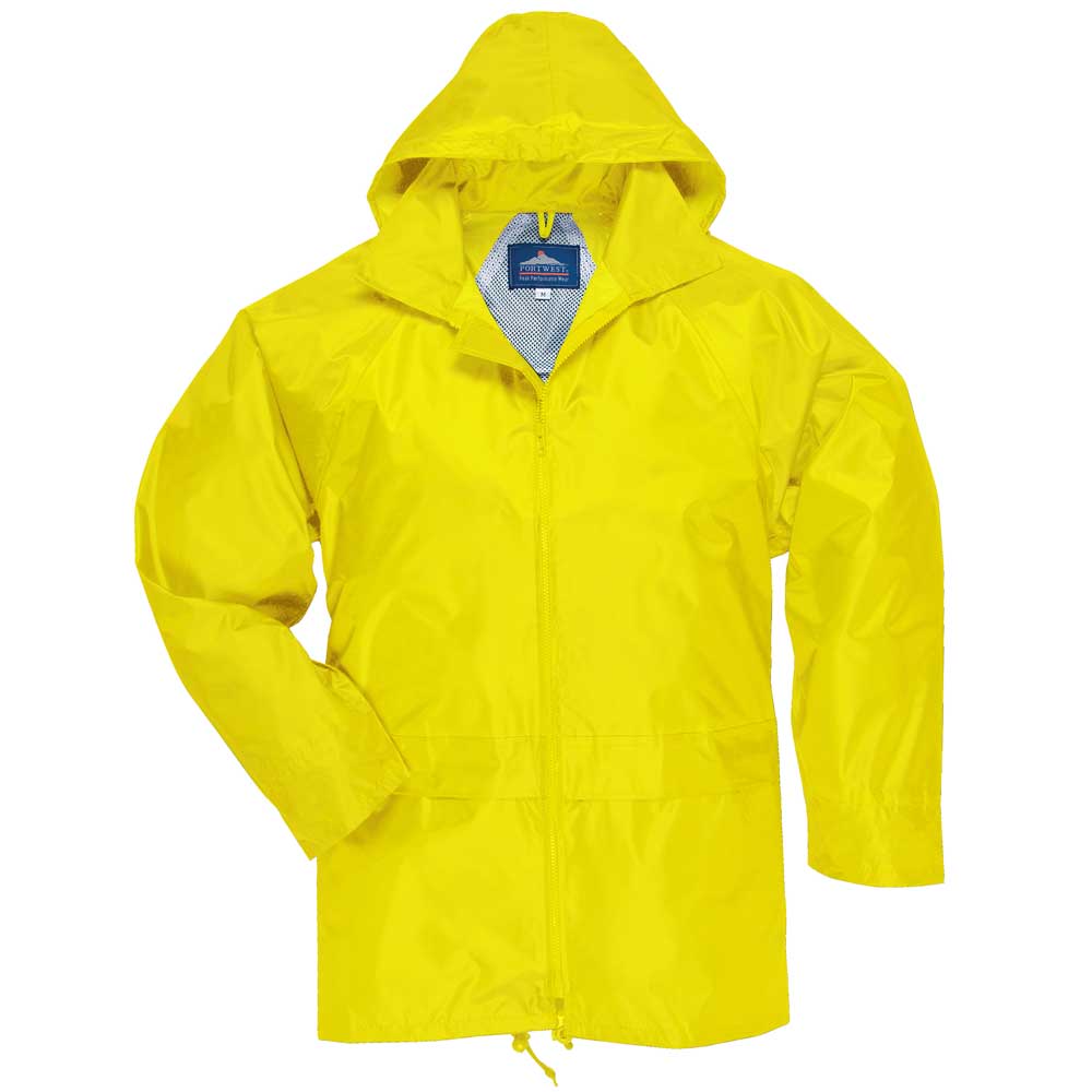 Portwest Mens Classic Waterproof Rain Coat Jacket Navy, Black, Yellow ...