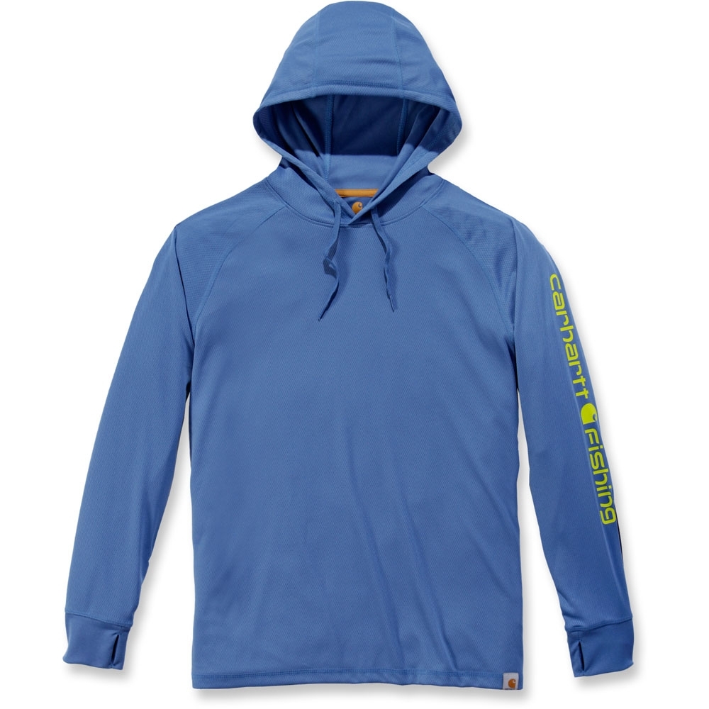 Carhartt Mens Fishing Hooded Fast Drying Long Sleeve T Shirt - Blue - Size 2XL