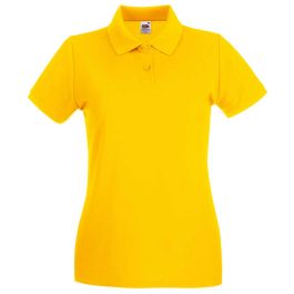 Womens FOTL Lady-Fit Premium Polo T Shirt-Black-Medium