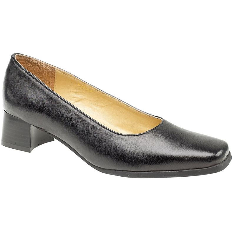 Amblers Ladies Walford Slip On Wide Fit Leather Formal Court Shoe Black ...