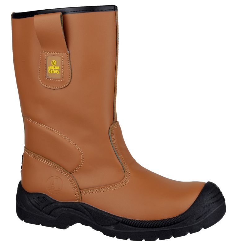 Amblers FS142 Rigger Safety Mens Tan Steel Toe Cap Boots Shoes UK3-13 