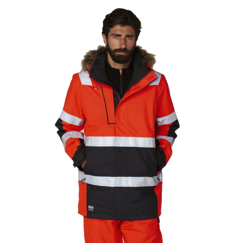 Helly Hansen Mens Alna Winter Hi Vis Parka Workwear Jacket Brookes