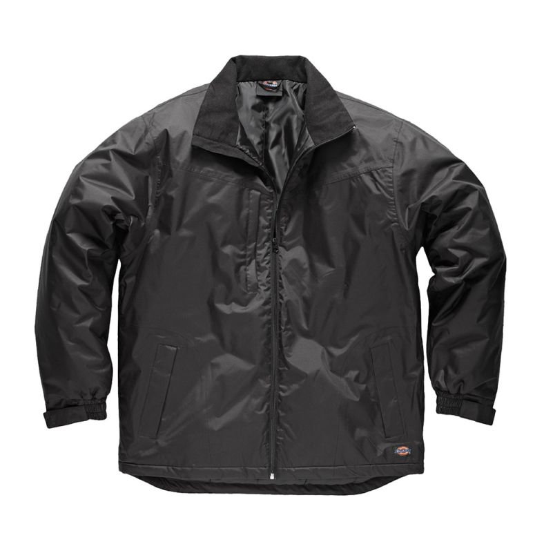 Dickies Mens Workwear Fulton Waterproof Contract Jacket Black JW7006B ...