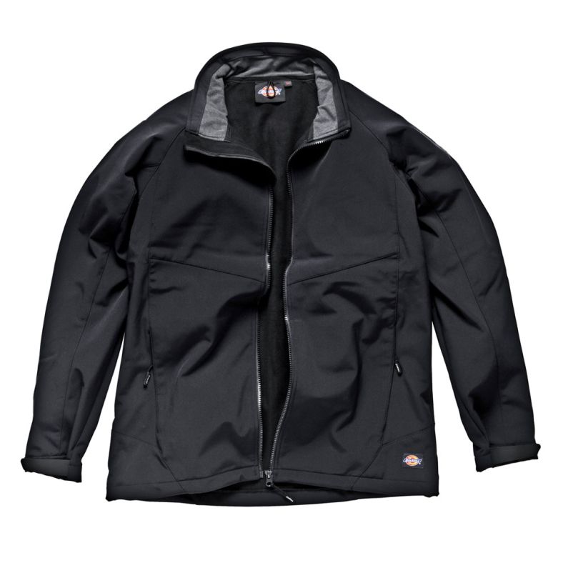 Dickies Mens Workwear Softshell Waterproof Breathable Jacket Black ...