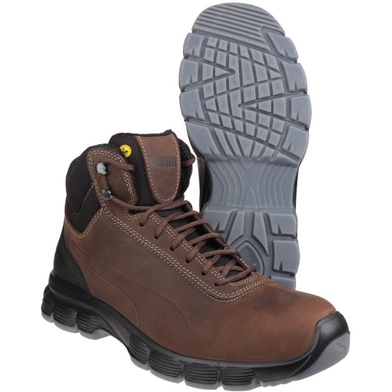 Puma Safety Footwear Mens Condor Mid Lace up Steel Toe S3 Safety Boots Brookes