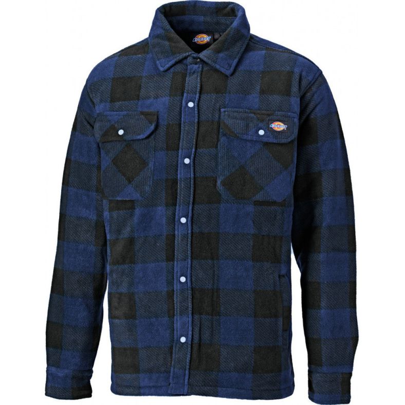 Dickies Mens Portland Long Sleeve Polyester Polar Fleece Padded Shirt Brookes