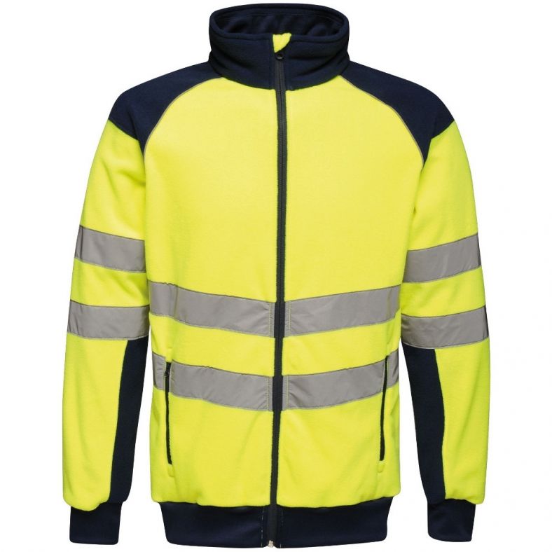 Regatta Mens Hi Vis Pro Full Zip Workwear Fleece Jacket 