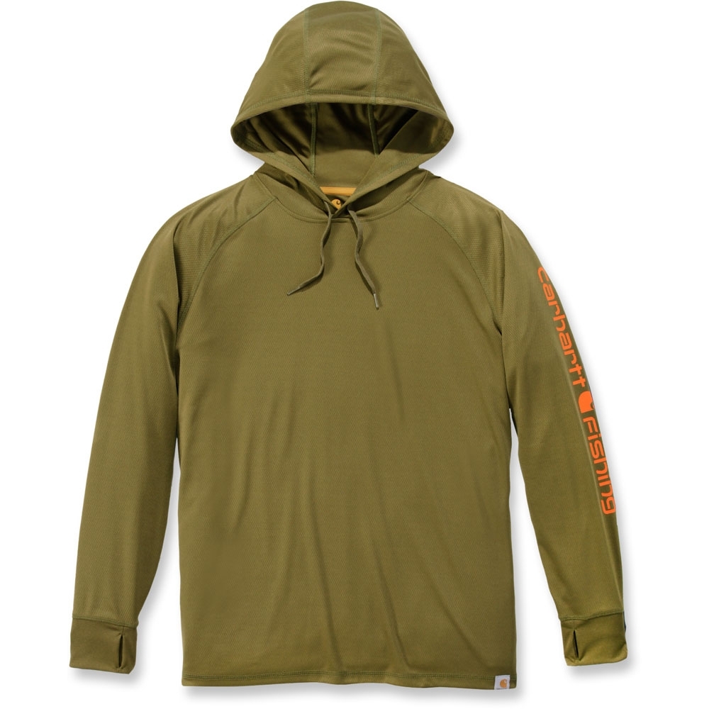 Carhartt Mens Fishing Hooded Fast Drying Long Sleeve T Shirt